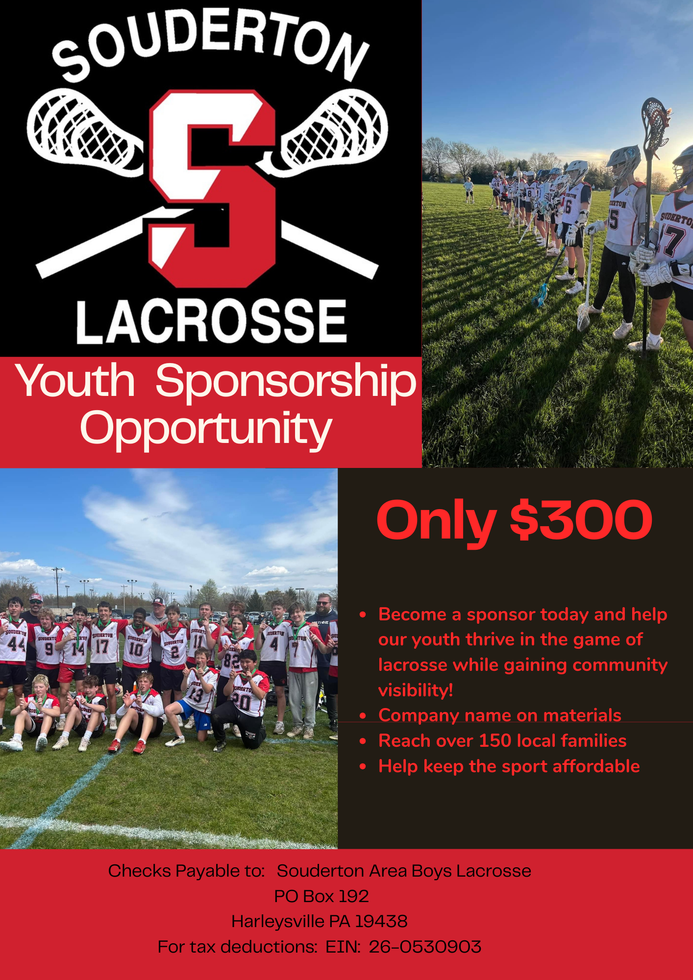 Flyer - Souderton Youth Lacrosse Sponsorship